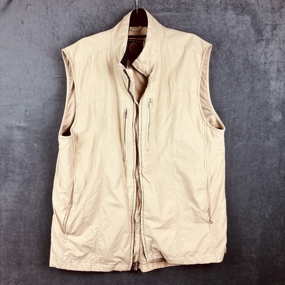 ScotteVest Men’s Large Vest Travel Utility Multi Pocket Khaki Tan Up Tec Vest - Picture 1 of 15